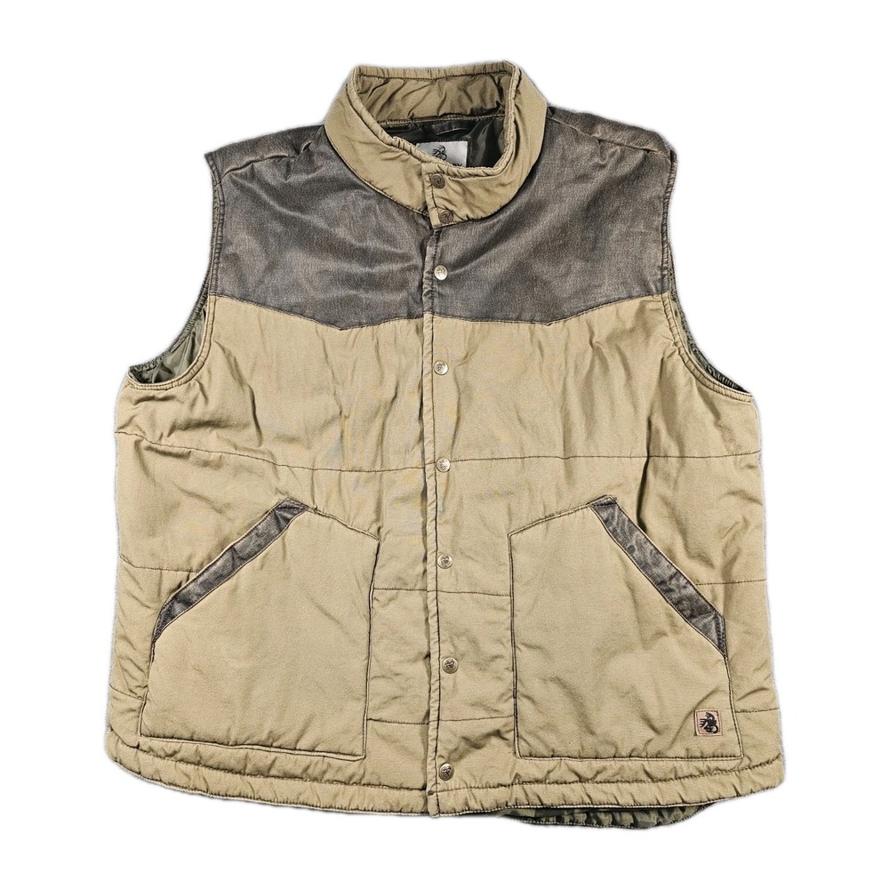 Legendary Whitetails Insulated Hunting Vest 2XL Cotton Canvas Snap Front Brown